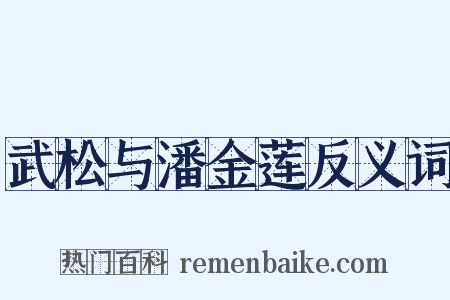 武松与潘金莲反义词是什么意思的图片